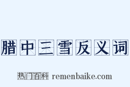 腊中三雪反义词是什么意思的图片